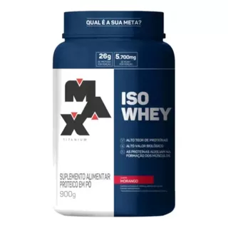 Iso Whey 900g - Max Titanium  - Pote Sabor Morango