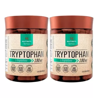 2x Tryptophan 190mg L-triptofano 60 Cáps Serotonina Nutrify