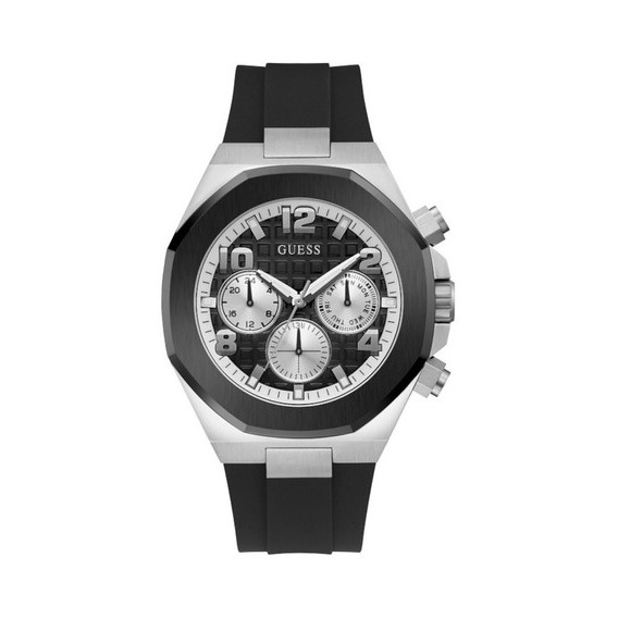 Reloj Guess De Hombre Original De Caballero Color De La Correa Negro/plateado