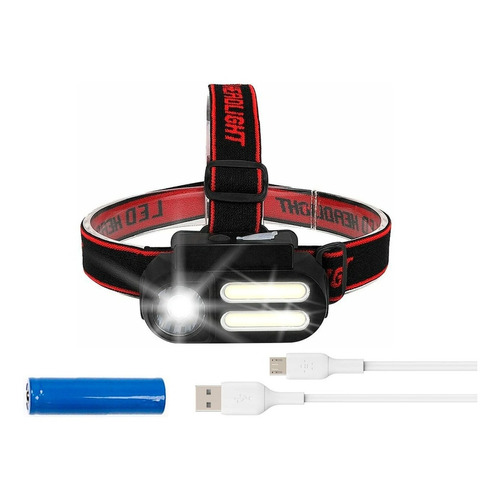 Linterna Minero Cabeza Vincha Doble Led Cob  Recargable