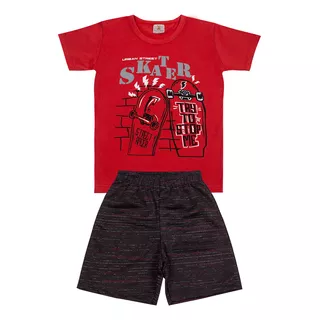 Conjunto Infantil Masculino Skate Try To Stop Roupa Menino