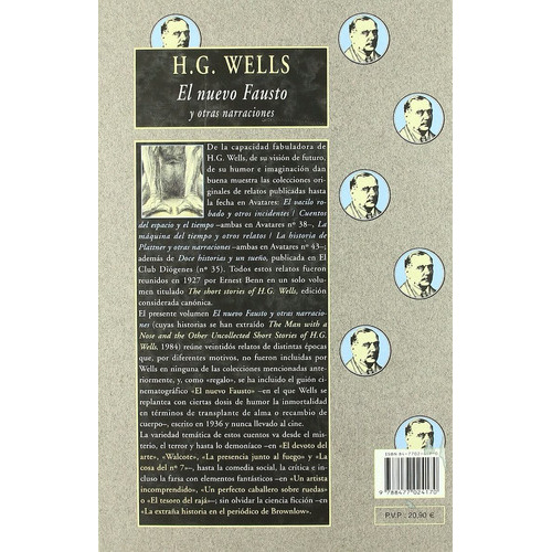 El Nuevo Fausto Y Otras Narraciones, De H.g. Wells. Editorial Valdemar, Tapa Dura En Español, 2002