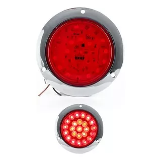 Stop Plafon 4  Redondo Cromado Rojo 24led