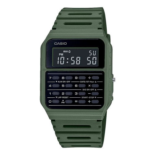 Reloj Calculadora Clasico Casio Ca-53w-1 Relojesymas Verde Wf-3b