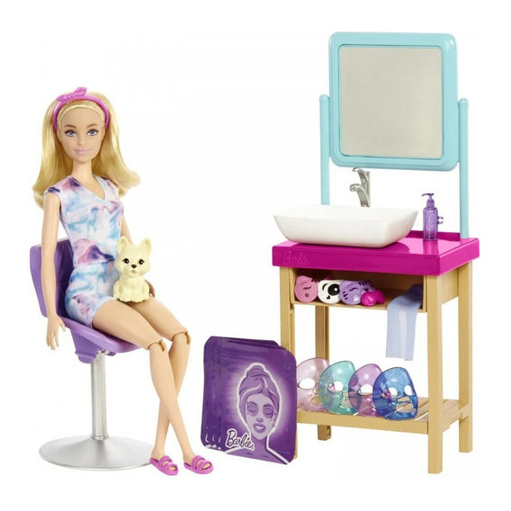 Muñeca Barbie Dia Del Spa Con Mascarillas Febo 