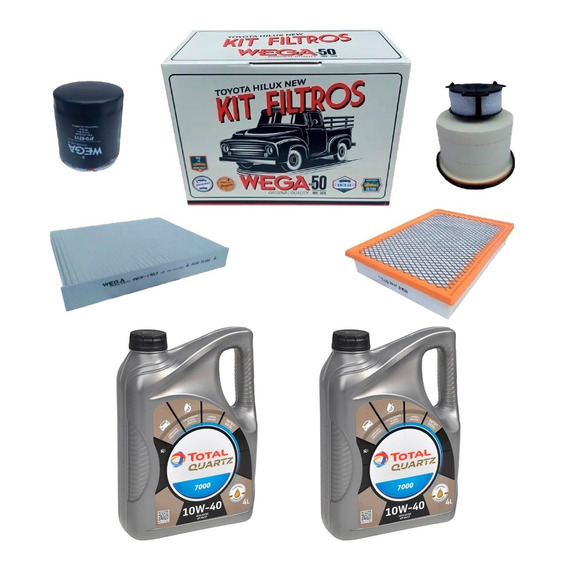 Toyota Hilux Kit 4 Filtros + Aceite Motor 2.4 Y 2.8