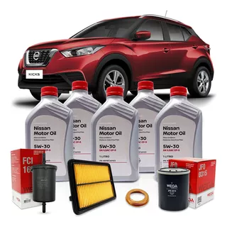 Kit Revisão Troca De Oleo 5w30 Nissan Kicks 1.6 2016 A 2020