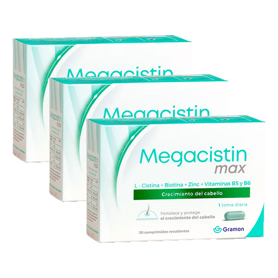 Megacistin Max Anticaida Fortalecedor Cabello X90 (3x30) Com