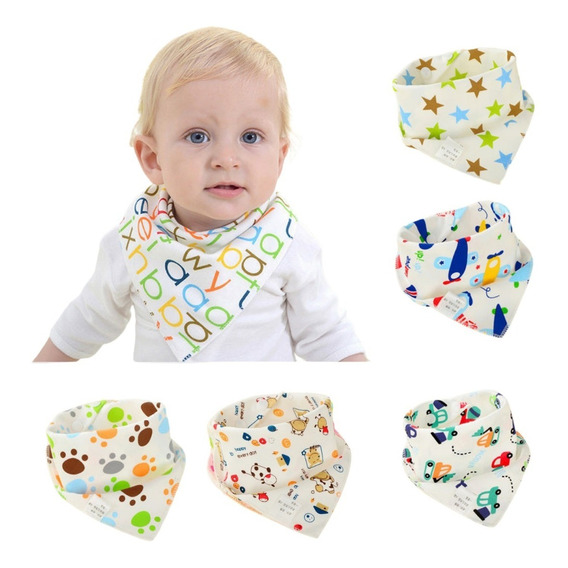 Pack 6 Babero Bandana Bebé