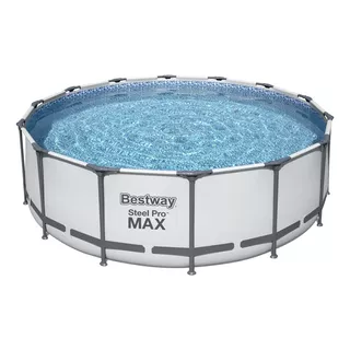 Piscina Estructural Redondo Bestway 5612x Con Capacidad De 15232 Litros De 4.27m De Diámetro  Gris Diseño Piedra Prismática