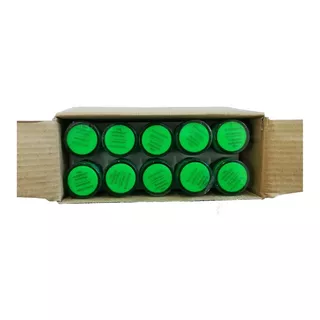 Caja De 10 Luz Piloto Led 22mm Verde 240v Ac/dc