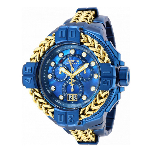 Reloj Invicta Hombres Gladiator 35998 Xl 60mm 100% Original Color de la correa azul oscuro, dorado Color del bisel Azul Color del fondo Azul