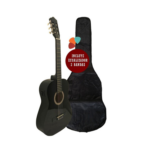 Guitarra Electrocriolla Cuerdas De Nylon Cg100m + Funda Color Negro Orientación de la mano Diestro