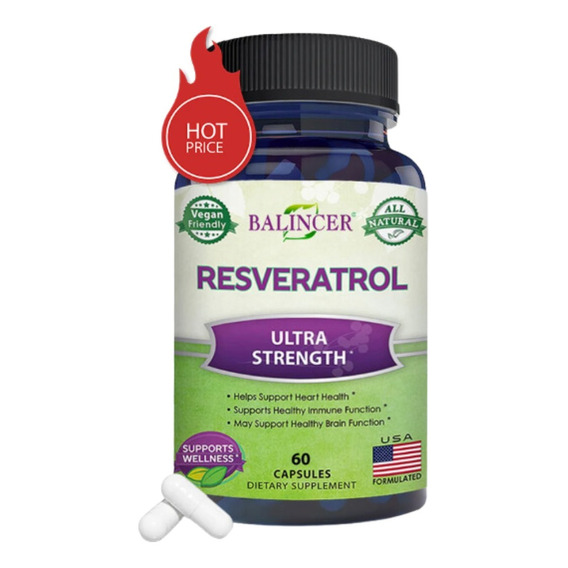 Resveratrol 1000mg Máximo Poder Antioxidante 60 Cap Original