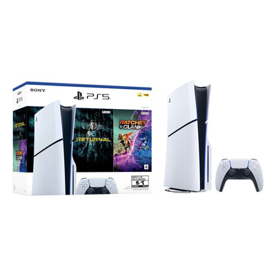 Console Padrão Ps5 Slim Bundle Ratchet & Clank And Returnal Cor Branco