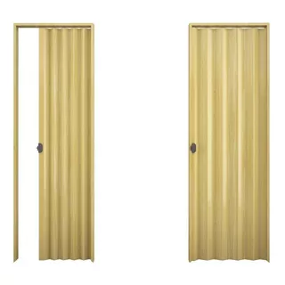 Puertas Plegables Pvc Madera Natural 0.70 X 2.10 -smf Color Ocre