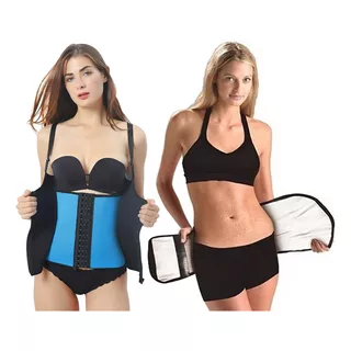 Kit Faja Reductora Musculosa Corset Cierre + Sauna Ultrafina