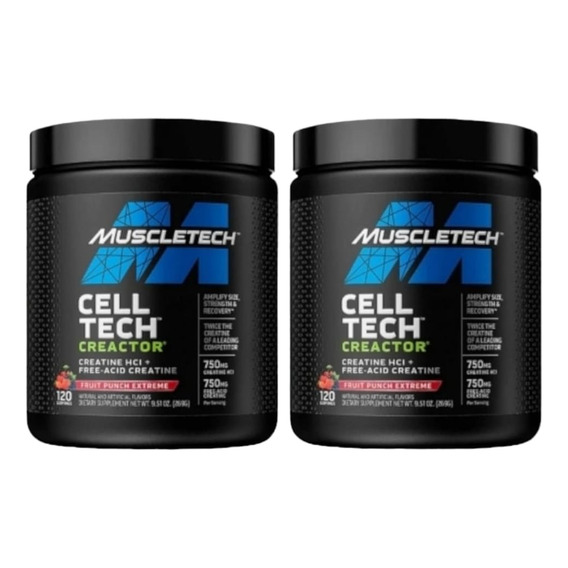 Pack 2 Frascos Creatina Cell Tech Creator 120sv Muscletech