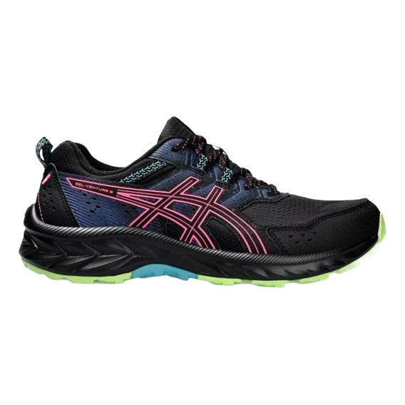 Tenis Asics Mujer Dama Running Negro Gel Venture