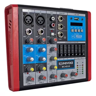 Mesa Som 4 Canais Mc4 Eux Mixer Usb Equalizador Soundvoice 110v/220v
