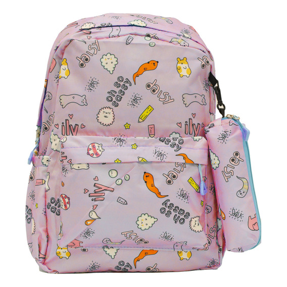 Mochila Escolar Diseño Infantil Para Laptop Con Cartuchera