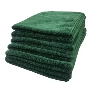 Pac (6 Unidades) Toalha De Microfibra Verde 80x50cm 400gsm Cor Verde-escuro