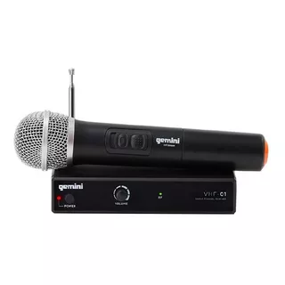 Microfono Inalambrico Gemini Vhf-01m Mano Vocal 177.6mhz Color Negro