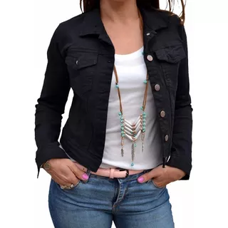 Campera De Jean Blanca Negra Rosa Verde Mujer The Big Shop