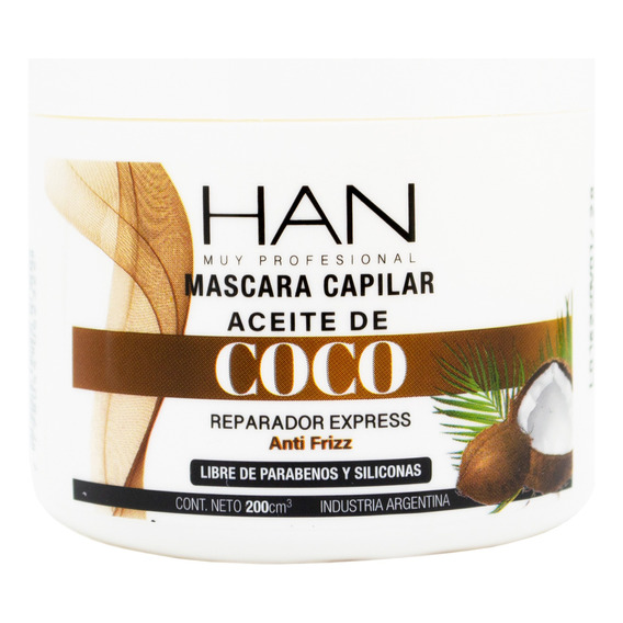 Han Aceite De Coco Mascara Reparadora Antifrizz Pelo Chica