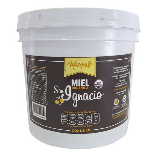 San Ignacio Miel Orgánica de mezquite untable cubeta 5kg