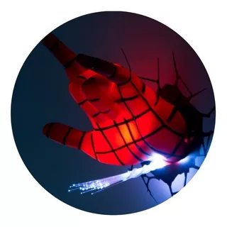 Lámpara Mural 3d Mano De Spiderman Telaraña 