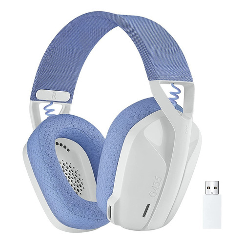 Audífonos gamer inalámbricos Logitech G G Series G435 blanco crudo y lila