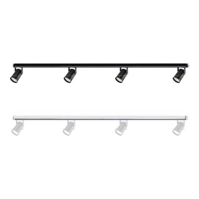 Riel 2 Metros 4 Luces Spot Apto Led Deco Blanco Y Negro