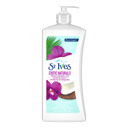  Crema hidratante para cuerpo St. Ives Exotic Naturals en dosificador 532mL