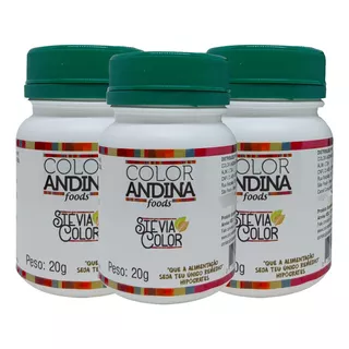 Kit 3 Adoçante Natural 100% Stévia Color Andina Food 20g