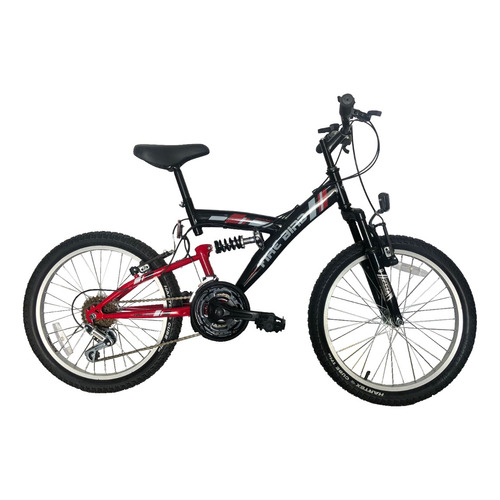 Bicicleta Mtb Firebird Doble Suspension Rodado 20 18v Niños Color Negro