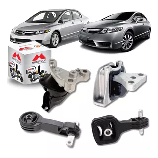 Kit 04 Coxim Calço Motor Cambio New Civic 1.8 16v Automatico