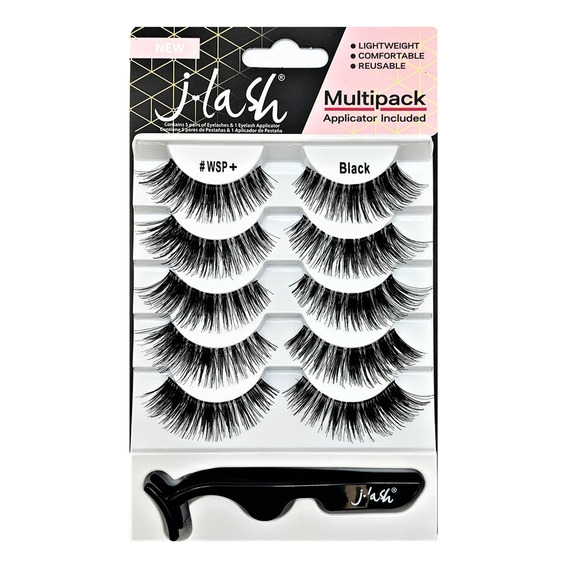 Multipack De 5 Pestañas Postizas Con Aplicador Jlash Wsp