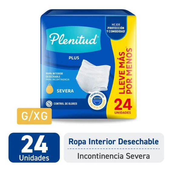 Ropa Interior Desechable Plenitud Inc. Fuerte Talla G/xg 48u