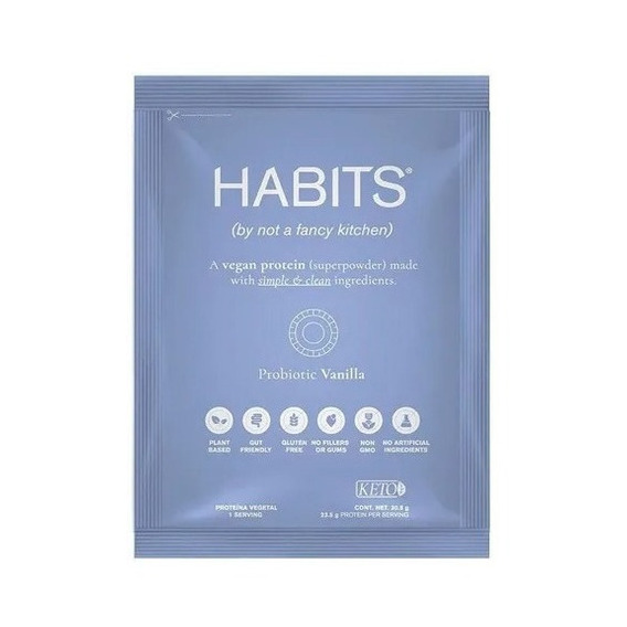 Proteína Habits Vegana Sachets Individuales 16 Sachets Caja Sabor Vainilla