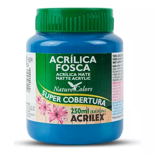 Tinta Acrílica Fosca Artesanato Acrilex 250ml Ótima Cobertur Cor Azul