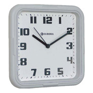 Relógio De Parede Eurora Cozinha Sala Quadrado Branco 6540