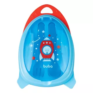 Kit Refeição Infantil Premium Divisória Talher Foguete Buba