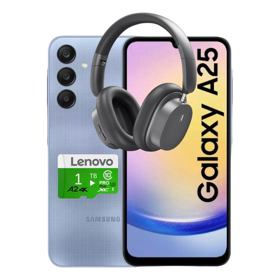 Samsung A25 5g + Audifonos Bluetooth 5.3 Gamer Y Microsd 1tb