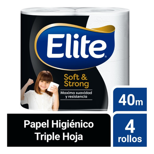 Papel Higiénico Elite Triple Hoja Soft & Strong 4 Un 40 Mt