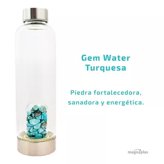 Botella De Cristal Cuarzo Turquesa Gemwater Magnaplus