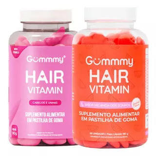 Gummy Hair Combo Cabelos E Unhas Melancia + Tutti Frutti