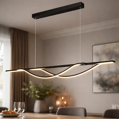 Lampara Colgante Led Dubai Cct Diseño Negro Ldf43040-n Negro