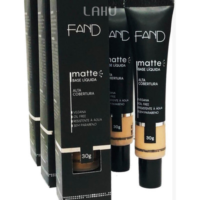 Base Matte Liquida Fand Makeup Alta Cobertura Várias Cores