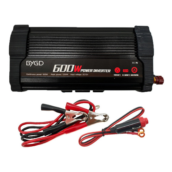 Inversor De Corriente 600w 12v A 110v Doble Enchufe Y Usb